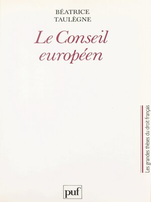 cover image of Le Conseil européen